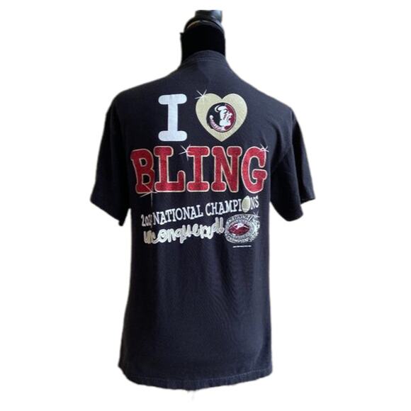 FSU Florida State Seminoles Unisex Tee Size Medium Bling 2013 National Champion - Picture 1 of 6